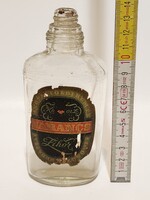 "Narancs Likőr, Angyalföldi Rum és Likőrgyár Budapest, Kb 0.1 L" címkés színtelen likőrösüveg (3463)