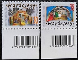 S4666-7k /  2002 Karácsony bélyegsor postatiszta vonalkódos