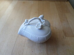 Herendi fehér porcelán cukortartó bonbonier