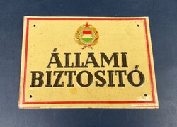 Állami Biztosító - lemeztábla (tábla, lemezárugyár)