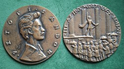 Búza Barna: Petőfi Sándor (1948), centenáriumi plakett pár