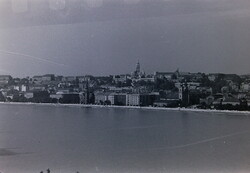 Régi fekete-fehér negatív kocka, Budapest - Panoráma a Budai Várra 1960as évek B15/1/23