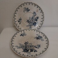 2pcs  antique Sarreguemines Flore U et C tea  coaster