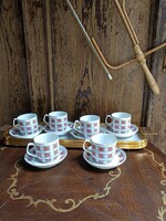 Retro Hollóházi porcelán kávés csészék 6 db x