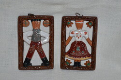 Iparművészeti kerámia falikép páros