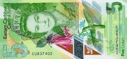 Kelet-Karib Államok 5 dollár 2021 UNC bankjegy
