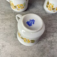 Alföldi porcelán sárga virágos kávés készlet