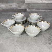 Kahla aranyozott porcelán kávés csésze szett