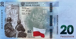 Lengyelország 20 zloty 2024 UNC bankjegy