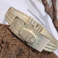 Izraeli ezüstözött karkötő 1 cm-es