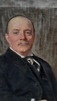 Edmund Körner (1873-1930)  Nagyméretű olaj-vászon festmény  1923  " Férfi portré "