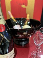 Moët & Chandon pezsgős jégtál, Orfèvrerie d’Anjou festett lakkozott francia ónöntvény