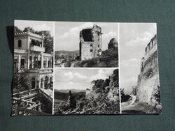 Képeslap,Visegrád,mozaik,Dunakanyar,Vár,Salamon torony,villa,üdülő látkép,részlet, 1959-