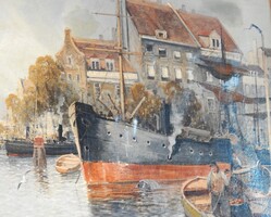 Hans Johann WAGNER (1866-1940) Híres Német festőművész alkotása. Eredeti, jelzett, eredeti igazolás!