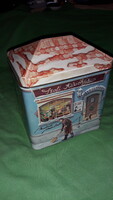 1996.retro fém lemez ház alakú SOPHIANAE cigaretta díszdoboz RITKA 15 x 12 X 9 cm a képek szerint