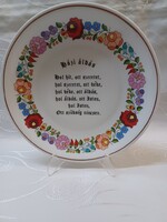 Házi áldás , Kalocsai porcelán fali tányér
