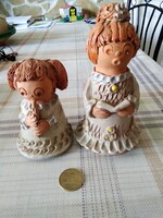 Kerámia babák párban! Antalfiné Szente Katalin! Jelzett.