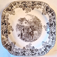 Copeland Spode's Byron barna vintage mintás porcelán dísztányér, tál (M=2,5, D=24,5) (169.)