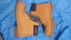 36-os Timberland magas szárú fűzős cipő, vastag valódi bőr bakancs