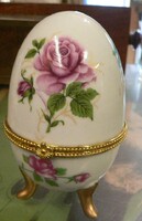Porcelán tojás  alakú ékszertartó bonbonier