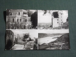 Képeslap,Visegrád,mozaik,Dunakanyar,Vár,Salamon torony,villa,üdülő látkép,részlet, 1963-