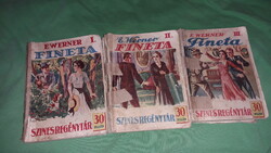 1929. E. Werner: Fineta I-III.Szines regénytár 160 -161 -162. szám ponyva könyv a képek szerint