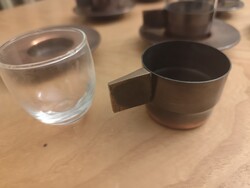 Design iparművész vörösréz kávéskészlet.