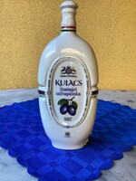 Hollóházi szilva pálinkás porcelán kulacs.