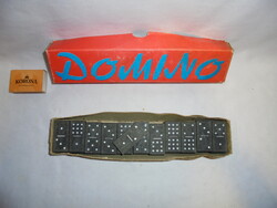 Retro dominó készlet dobozában - komplett, ötvenhat darabos