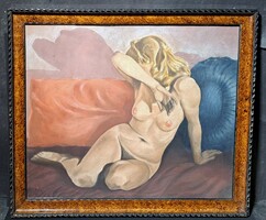 Feltehetően Sassy Attila: Akt díványon - szignált: "aiglon"