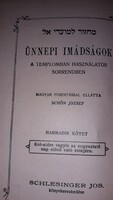 Antik Schön József :Ünnepi imádságok III. héber nyelvű könyv a képek szerint Schlesinger Jos.