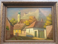 Réti Mátyás olaj festmény Sümeg 1999