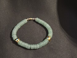 Szív csakra  karkötő aventurinnal és pirittel 925 sterling ezüst