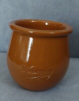 Retro  " Menorquing" felíratos  kicsi barna kerámia  fűszertartó, bögre,pohár,