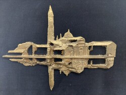 Velencei látkép, réz dombormű