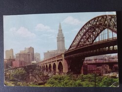 Régi képeslap USA K4 High Level Bridge Cleveland Ohio Terminal Tower