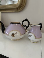 Porcelán tea es kávé kiöntő szarvas és ló kézi festés