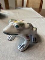 Herendi porcelán béka figura / Herend Village Pottery - enyhén sérült!