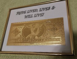 Eladó „24k aranyozott PRIDE” asztali-, fali-kép 1947-1949-es Gold 20 Ft-os