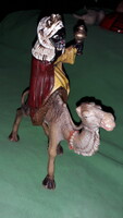 Antik olasz CHROMOPLASTO játék /BETHLEHEM figura BOLDIZSÁR tevén 20 cm szép állapotban képek szerint