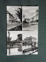 Képeslap,Zalaegerszeg,mozaik,Széchenyi tér,plébániaház,utca látkép,részlet, 1959-