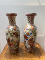 Kínai kézzel festett porcelán padlóváza pár