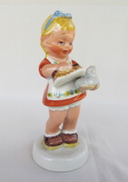 Royal Dux porcelán kislány