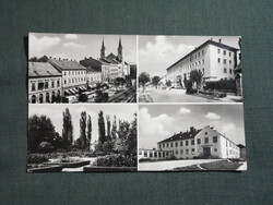 Képeslap,Zalaegerszeg,mozaik,Göcsej múzeum,iskola,park látkép,részlet, 1963-