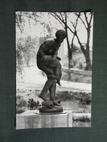 Képeslap,Zalaegerszeg,Kis makrancos szobor látkép,részlet, 1986-