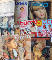 9 pcs fashion magazines, Burda,Pramo,Mode,Wintermode,Sommermode- pattern supplements/80s