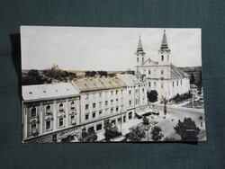 Képeslap,Zalaegerszeg,Marx tér,templom látkép,részlet, 1966-