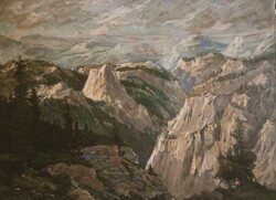 1 ft-ról! Gyergyói Brassay Dávid (?-?) Gyilkostó, erdélyi tájkép! Olaj/vászon, 60x80cm, jelzett!