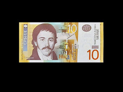 UNC - 10 DINÁR - SZERBIA - 2011 (PORTRÉ VÍZJELES!)