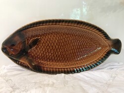 SARREGUEMINES - TÁL - 55 cm - HAL - FRANCIA - FAJANSZ - ISMERT ELADÁSI ÁR - 265 usa dollár - 55 x 26